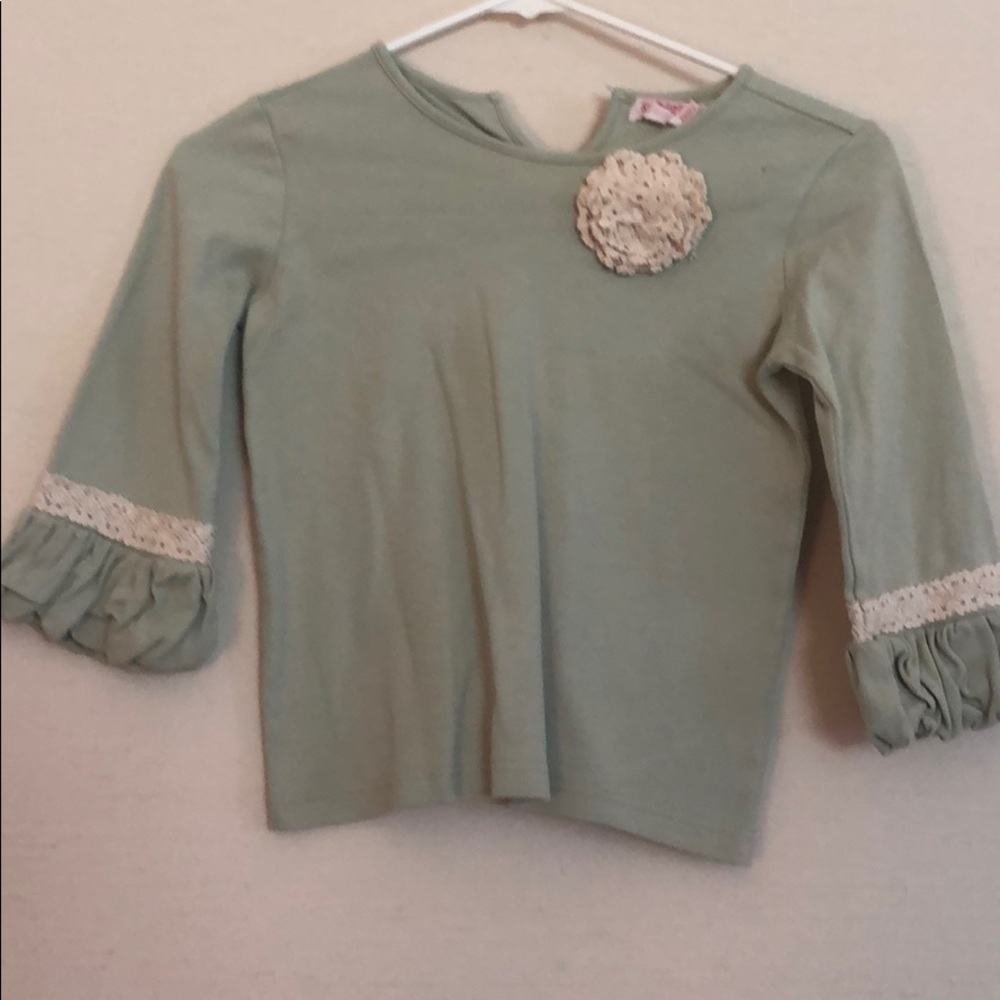 Orient Expressed Sage Green 3/4 Sleeve Shirt